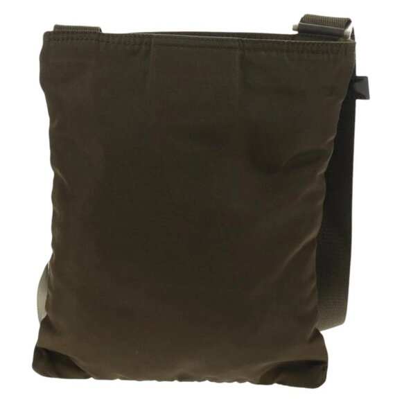 PRADA Pouch Shoulder Bag Nylon Khaki Silver Auth am9274V - Picture 3 of 16